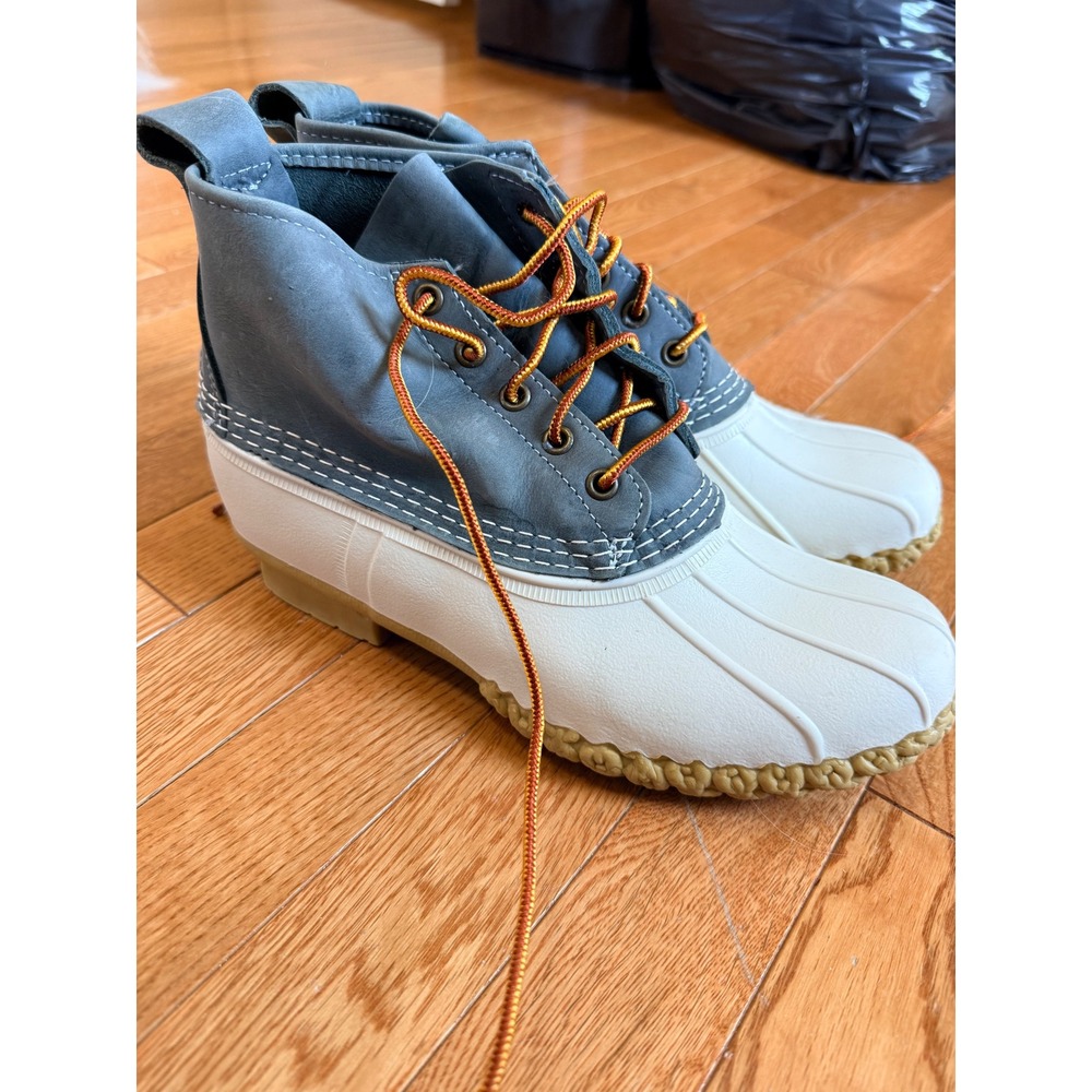 LL Bean Boots 6 Inch Duck Boots Slate Blue White Womens 8 503472 Made in USA
